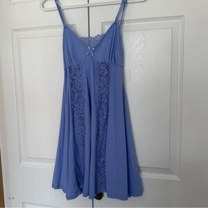 La Vie En Rose chemise night gown Periwinkle Lace Trim